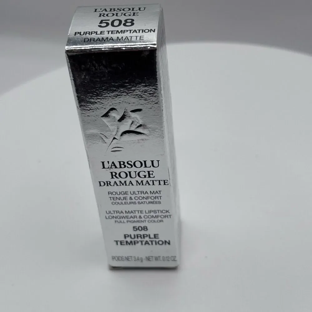 LANCOME ~ L'ABSOLU ROUGE DRAMA MATTE LIPCOLOR ~ # 508 PURPLE TEMPTATION ~ BOXED